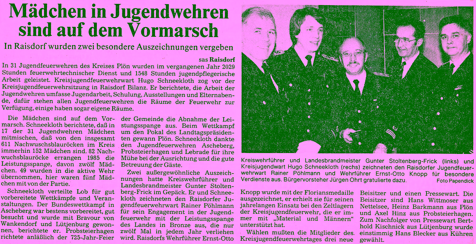 Kieler Nachrichten vom 21.03.1986